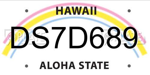 DS7D689 Hawaii License Plate