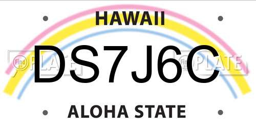 DS7J6C Hawaii License Plate