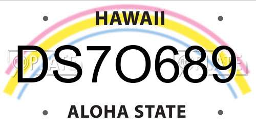 DS7O689 Hawaii License Plate
