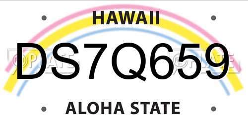 DS7Q659 Hawaii License Plate