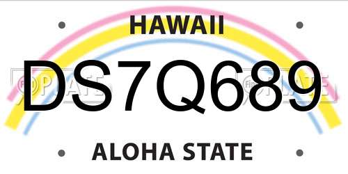 DS7Q689 Hawaii License Plate