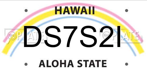DS7S2I Hawaii License Plate