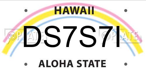 DS7S7I Hawaii License Plate