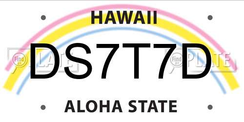 DS7T7D Hawaii License Plate