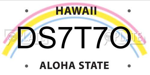 DS7T7O Hawaii License Plate