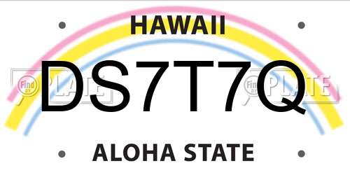DS7T7Q Hawaii License Plate