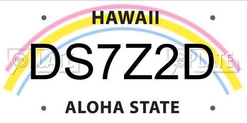 DS7Z2D Hawaii License Plate