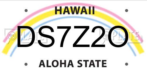 DS7Z2O Hawaii License Plate