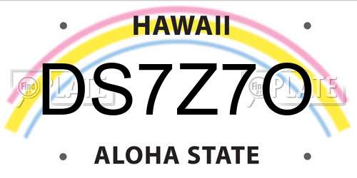 DS7Z7O Hawaii License Plate