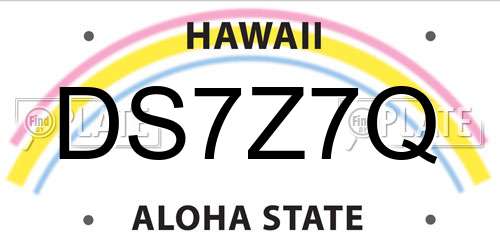 DS7Z7Q Hawaii License Plate