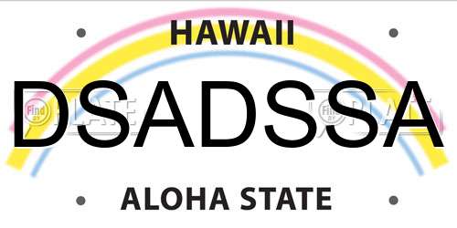 DSADSSA Hawaii License Plate