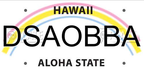 DSAOBBA Hawaii License Plate