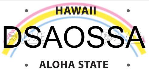 DSAOSSA Hawaii License Plate