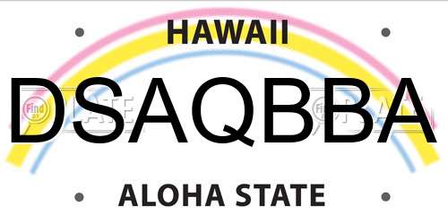 DSAQBBA Hawaii License Plate