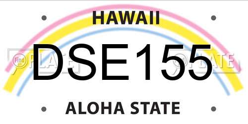 DSE155 Hawaii License Plate