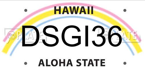 DSGI36 Hawaii License Plate