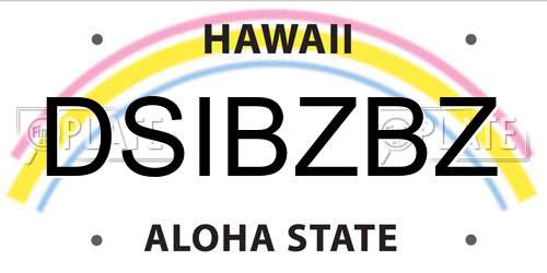 DSIBZBZ Hawaii License Plate