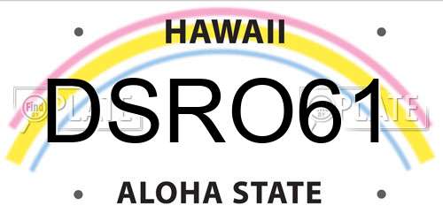 DSRO61 Hawaii License Plate