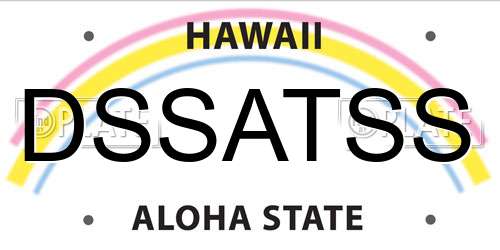 DSSATSS Hawaii License Plate