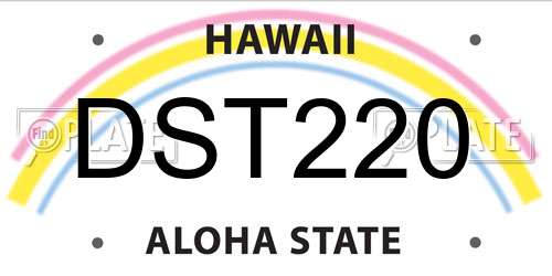 DST220 Hawaii License Plate