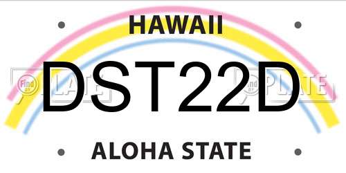 DST22D Hawaii License Plate