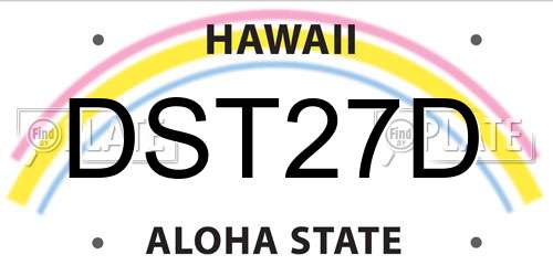 DST27D Hawaii License Plate