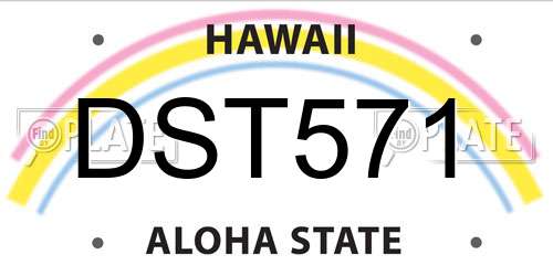 DST571 Hawaii License Plate