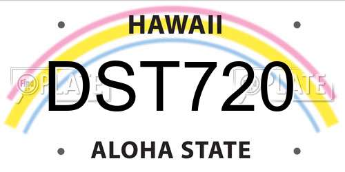 DST720 Hawaii License Plate
