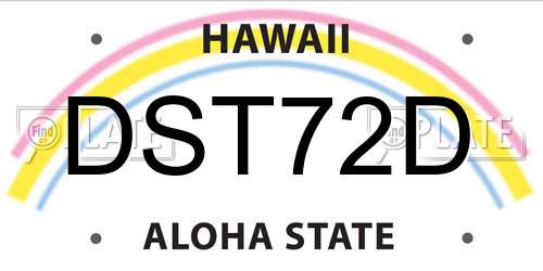 DST72D Hawaii License Plate