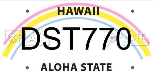 DST770 Hawaii License Plate