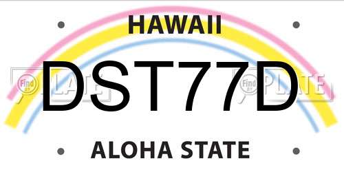 DST77D Hawaii License Plate