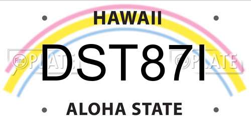 DST87I Hawaii License Plate