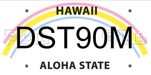 DST90M Hawaii License Plate