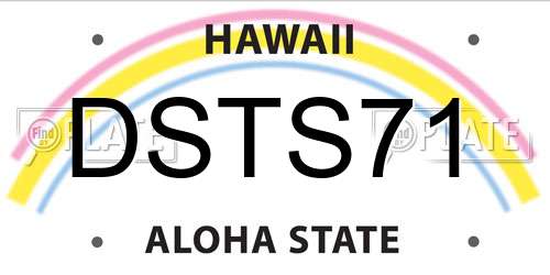 DSTS71 Hawaii License Plate