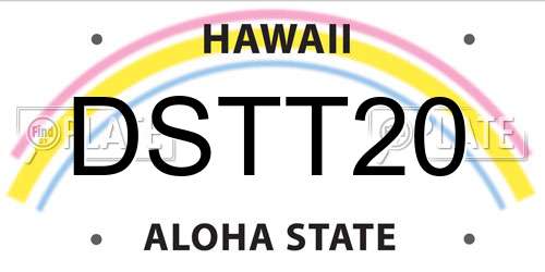 DSTT20 Hawaii License Plate