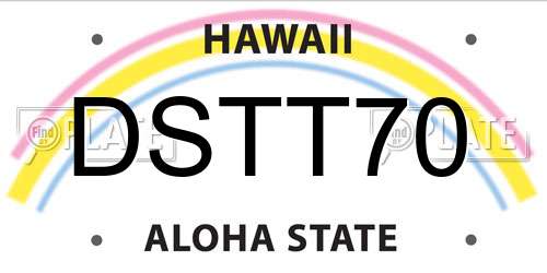 DSTT70 Hawaii License Plate