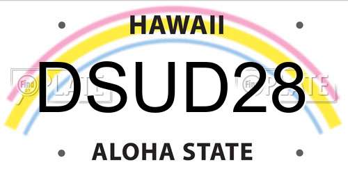 DSUD28 Hawaii License Plate