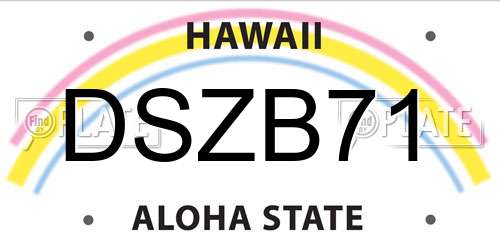 DSZB71 Hawaii License Plate