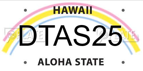 DTAS25 Hawaii License Plate