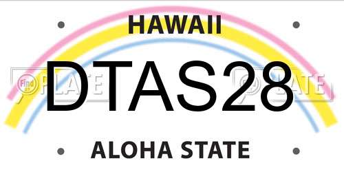 DTAS28 Hawaii License Plate