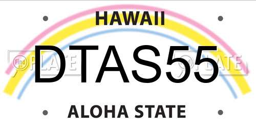 DTAS55 Hawaii License Plate
