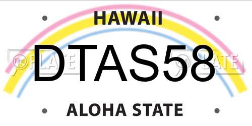 DTAS58 Hawaii License Plate