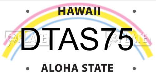 DTAS75 Hawaii License Plate
