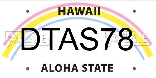 DTAS78 Hawaii License Plate