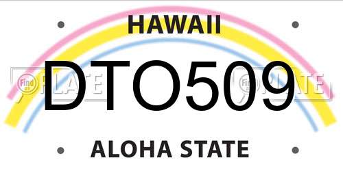 DTO509 Hawaii License Plate