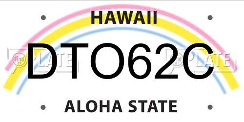 DTO62C Hawaii License Plate