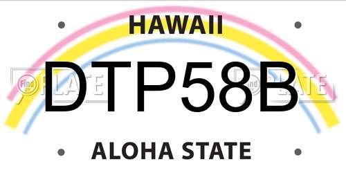 DTP58B Hawaii License Plate