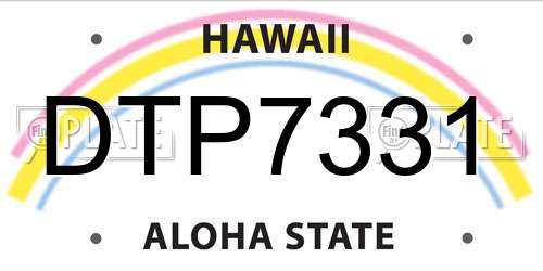 DTP7331 Hawaii License Plate