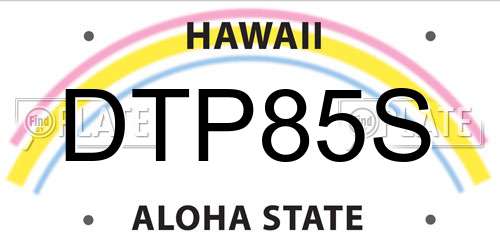 DTP85S Hawaii License Plate