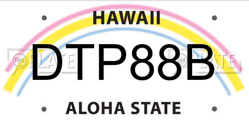 DTP88B Hawaii License Plate